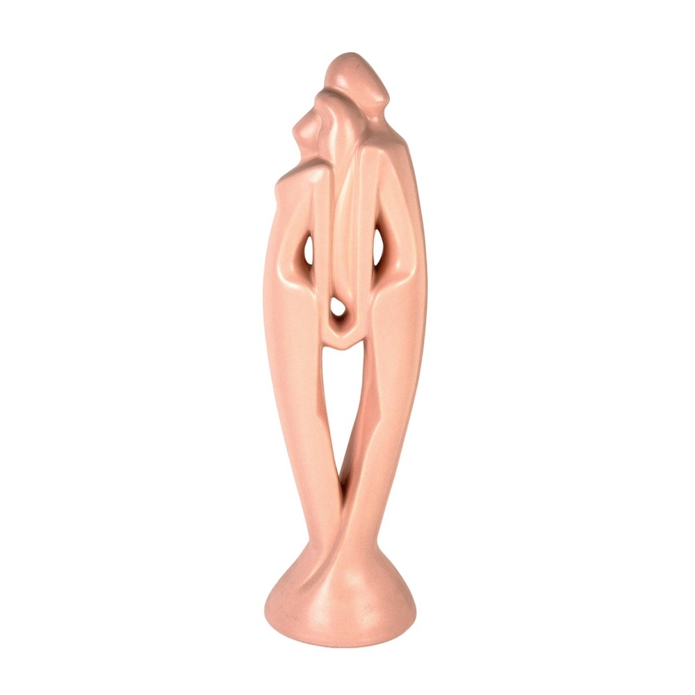 Vintage Haeger Potteries Abstract Embracing Couple Sculpture Mauve Pink 6034 21"